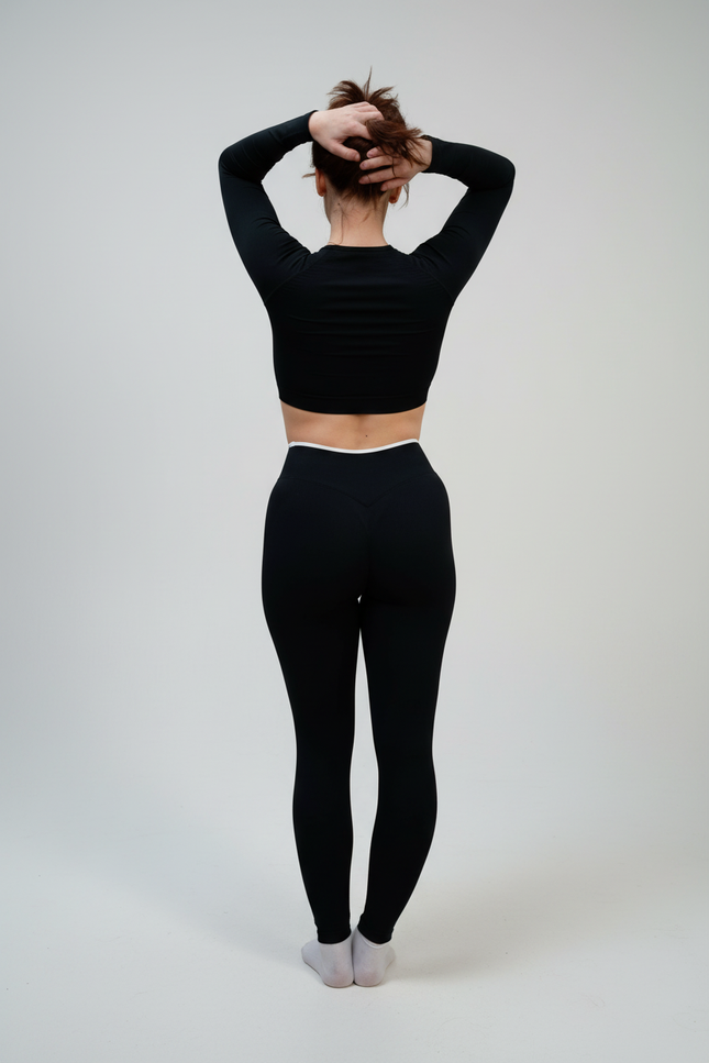 Camiseta de manga larga cropped